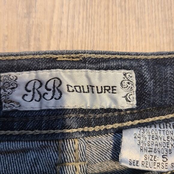 Bb couture size 5 juniors skinny jeans with rhinestone pockets - Picture 4 of 9